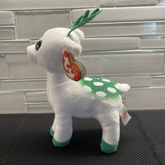 Peppermint The Reindeer - Ty Beanie Baby - Christmas Plush from 2017 - Picture 3 of 11
